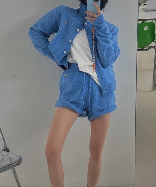 FAVORITO セットアップ 長袖カーディガントップスショートパンツ
