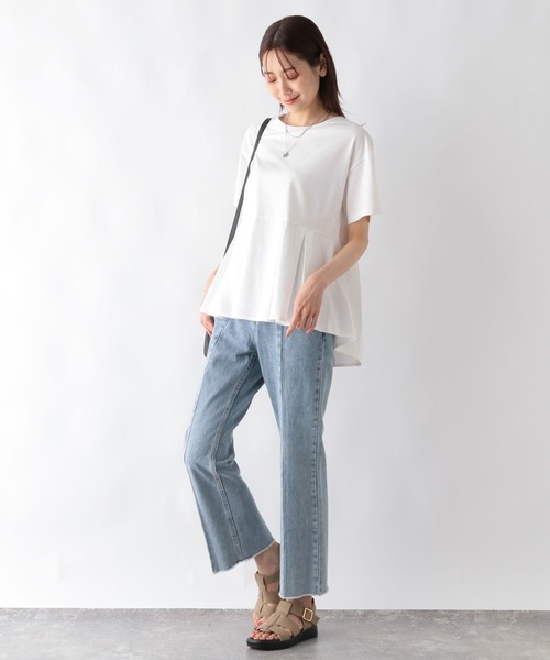 「GLOBAL WORK」 半袖カットソー MEDIUM ミント レディース_画像3