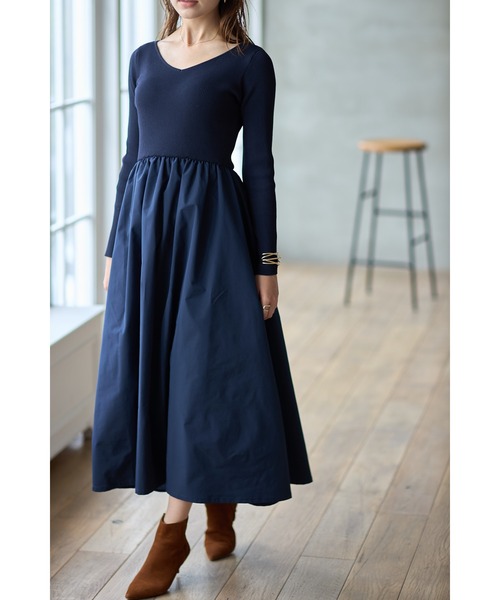 「&. NOSTALGIA」 ドッキングワンピース S ライトベージュ レディース_画像3