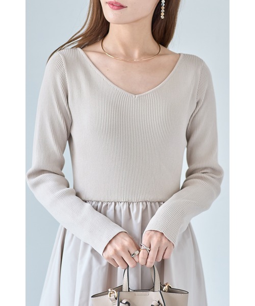 「&. NOSTALGIA」 ドッキングワンピース S ライトベージュ レディース_画像6