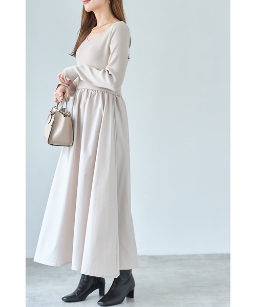 「&. NOSTALGIA」 ドッキングワンピース S ライトベージュ レディース_画像8