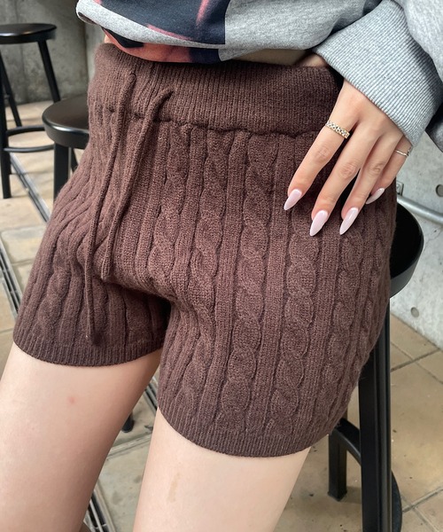 PERVERZE オープンワークニットショートパンツ PERVERZE オープン