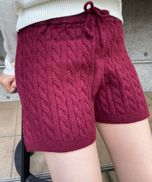 Roger&Raw（ロジャーアンドロウ） パンツ ケーブル編みニットショート