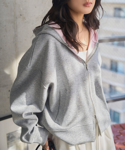 KOBE LETTUCE（神戸レタス） パーカー バイカラーボリューミーパーカー