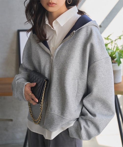 KOBE LETTUCE（神戸レタス） パーカー バイカラーボリューミーパーカー