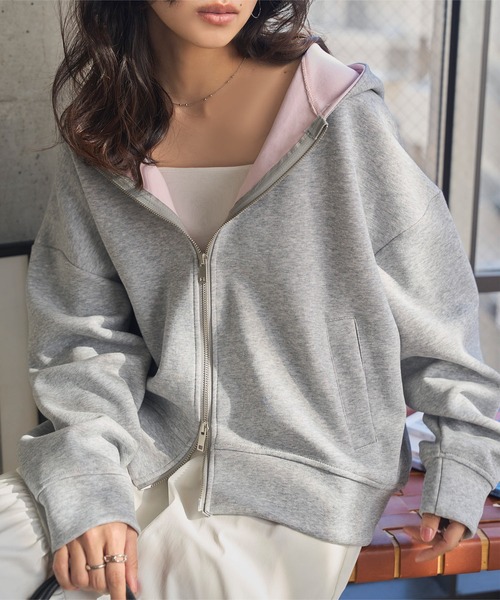 KOBE LETTUCE（神戸レタス） パーカー バイカラーボリューミーパーカー