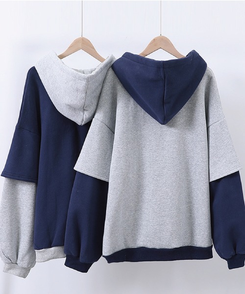 「meJane」 プルオーバーパーカー LL グレー レディース_画像3