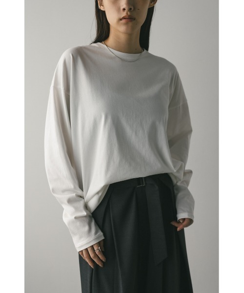 style mixer  ビンテージサテンルーズJK  オフホワイト STYLEMIXER（スタイルミキサー） tシャツ ルーズシルエットロンT