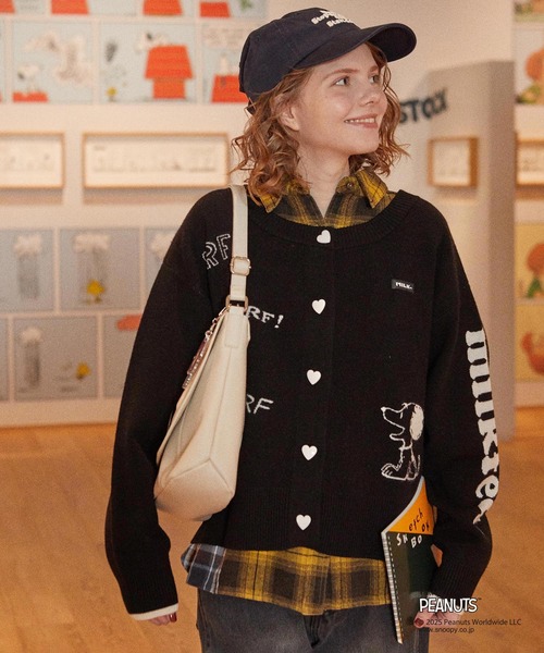 PEANUTS カーディガン MILKFED. × PEANUTS KNIT CARDIGAN レディース