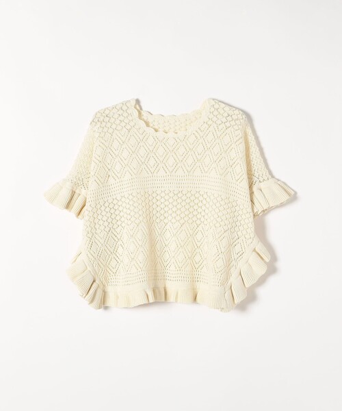 「SHIPS any」 半袖ニット ONE SIZE オフホワイト レディース_画像3