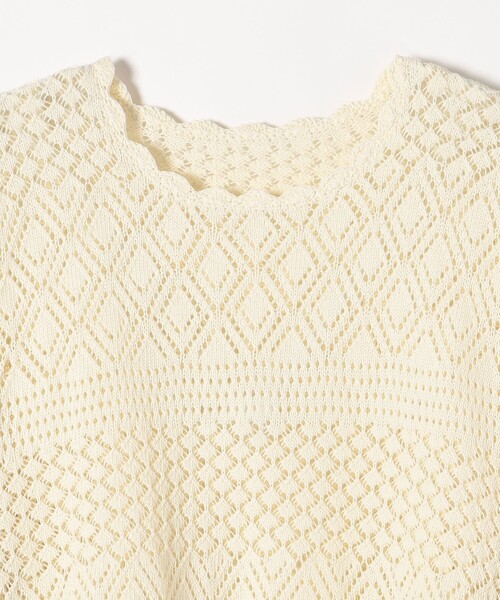 「SHIPS any」 半袖ニット ONE SIZE オフホワイト レディース_画像4