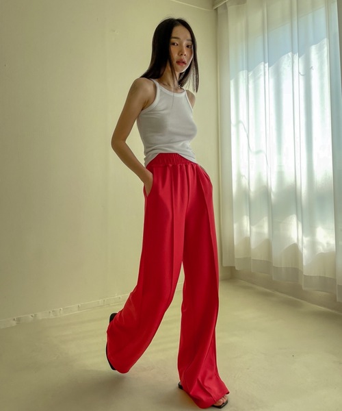 「Didot.showroom」 イージーパンツ S レッド レディース_画像3