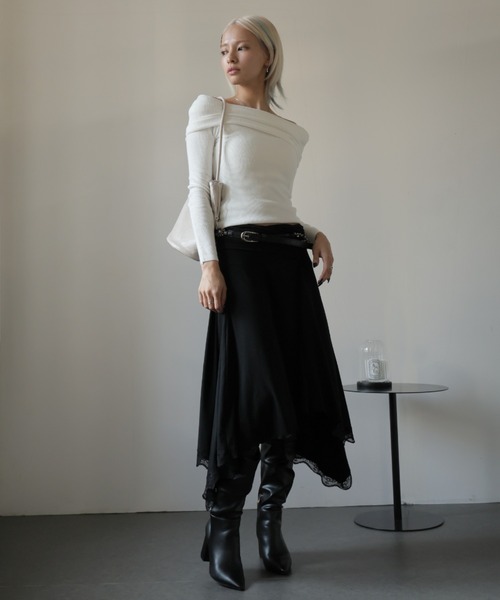 ULYSSES スカート 裾レースアシンメトリースカート : ZOZOTOWN Yahoo