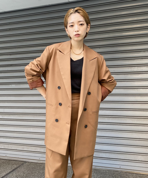 「NOMINE」 テーラードジャケット フリー キャメル レディース_画像5