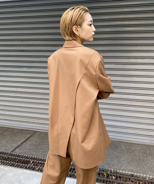 「NOMINE」 テーラードジャケット フリー キャメル レディース_画像9