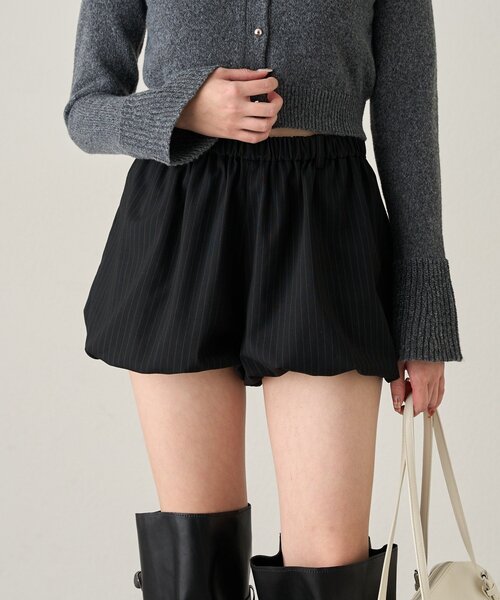 M-LINE パンツ 「mline」ストライプ バルーンスカパン レディース