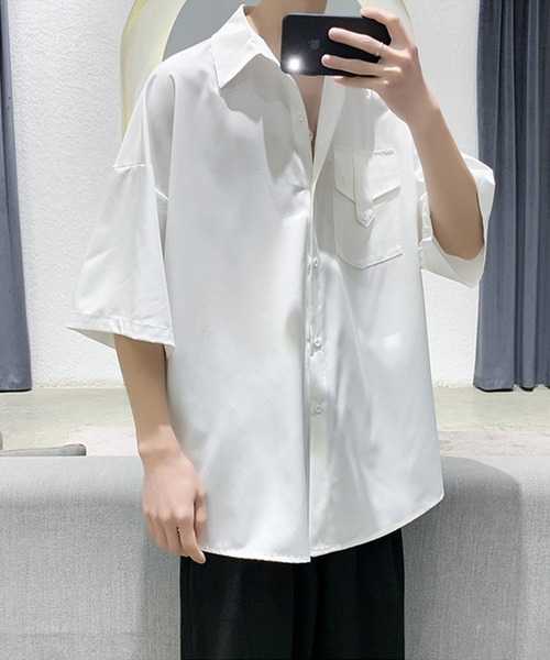 「aimoha」 半袖シャツ LARGE ブラック メンズ_画像4
