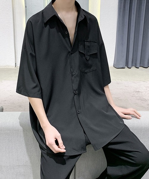 「aimoha」 半袖シャツ LARGE ブラック メンズ_画像5