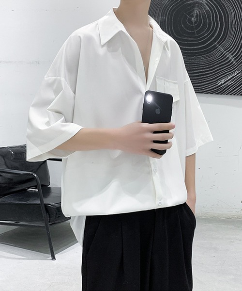 「aimoha」 半袖シャツ LARGE ブラック メンズ_画像6