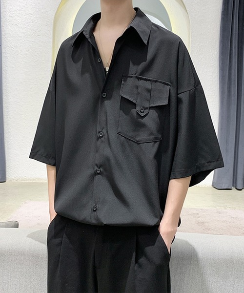 「aimoha」 半袖シャツ LARGE ブラック メンズ_画像9