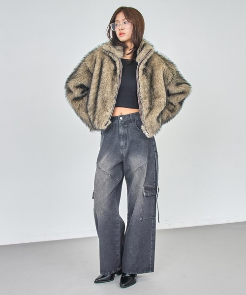 ANAP（アナップ） ブルゾン アウター ダブルジップ ミックスファー