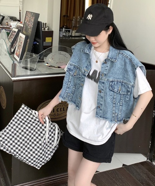 「MASHIRO」 ベスト FREE ブラック レディース_画像4