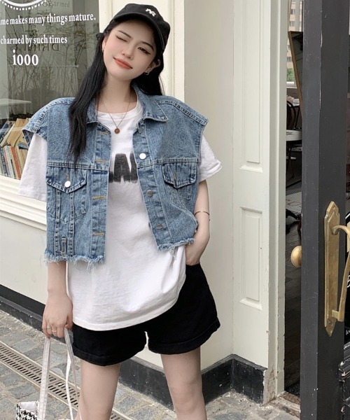 「MASHIRO」 ベスト FREE ブラック レディース_画像6