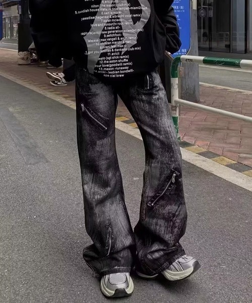 Ressaca（レサーカ） ジーンズ ジップデザインフレアデニムパンツ