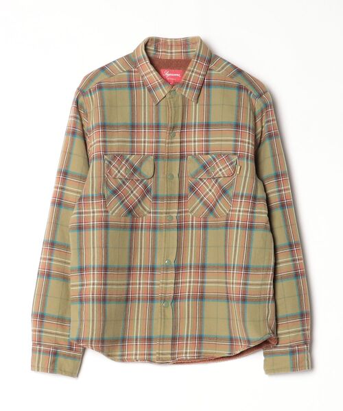 Supreme チェック柄 長袖シャツ S Supreme（シュプリーム） チェック柄長袖シャツ S グリーン メンズ
