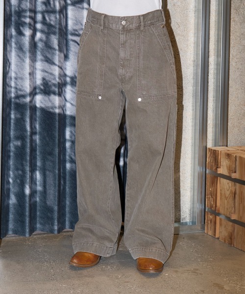 パンツ simplycomplicated TWILL C/W BAKER PANTS SimplyComplicated（シンプリーコンプリケイテッド） ワイドパンツ