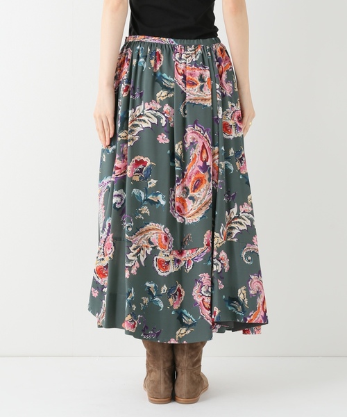 「IENA」 ロングスカート 36 チャコールグレー レディース_画像3