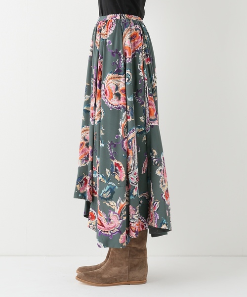 「IENA」 ロングスカート 36 チャコールグレー レディース_画像7