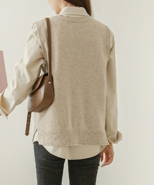 「Doux Belle」 ニットベスト LARGE ブラック レディース_画像5