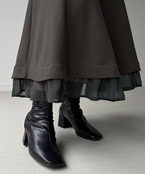 「JUNOAH」 長袖ワンピース LARGE ブラック レディース_画像9