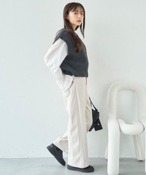 「mil」 コーデュロイパンツ - チャコールグレー レディース_画像4