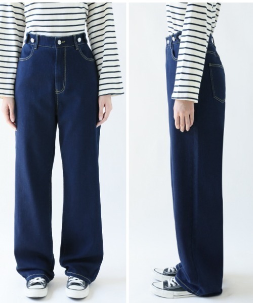 「COCOMOMO」 デニムパンツ S ダークブルー レディース_画像2