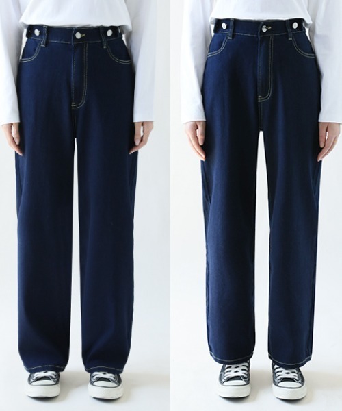「COCOMOMO」 デニムパンツ S ダークブルー レディース_画像3