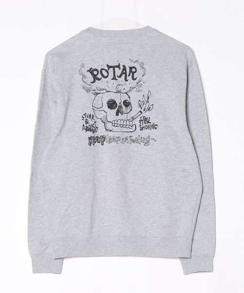 「ROTAR」 ワンポイントスウェットカットソー - シルバー メンズ_画像2