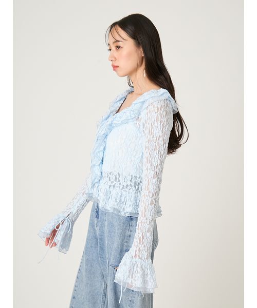FRAY I.D（フレイ・アイディー） tシャツ ラッフルデザインレース