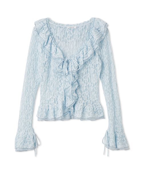 FRAY I.D フリルレーストップス フレイ アイディー FRAY I.D ラッフルデザインレーストップス （WHT