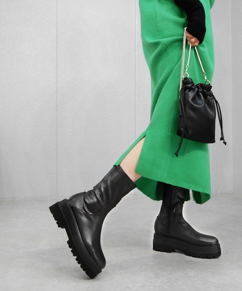 「minia」 「alala」ブーツ LL ブラック レディース_画像6