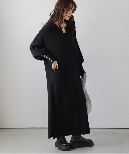 「La-gemme」 ニットワンピース フリー グレー レディース_画像7