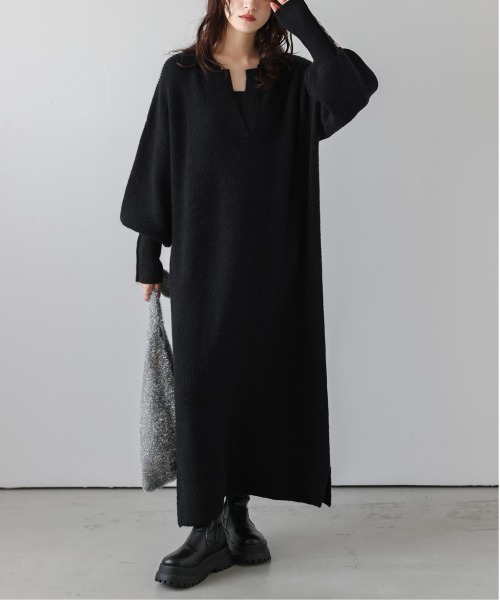 「La-gemme」 ニットワンピース フリー グレー レディース_画像9