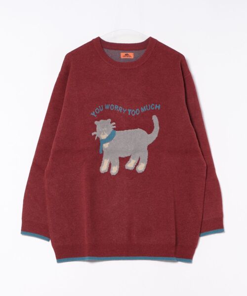 「KRIFF MAYER Lady's Collection」 長袖ニット MEDIUM レッド レディース_画像3