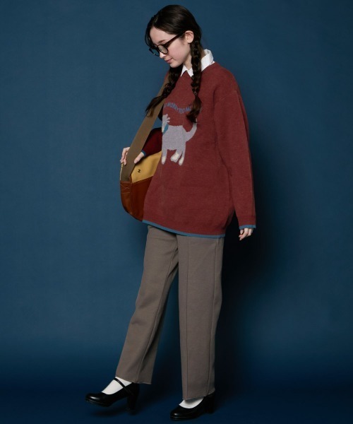 「KRIFF MAYER Lady's Collection」 長袖ニット MEDIUM レッド レディース_画像9