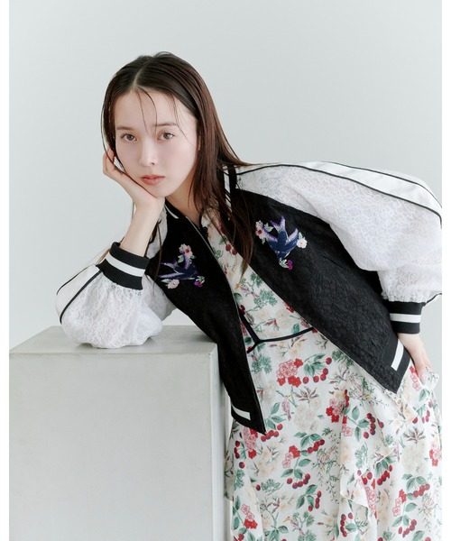 LILY BROWN×KEITA MARUYAMA 刺繍 レース スカジャン LILY BROWN（リリーブラウン） ブルゾン アウター 「LILY BROWN×KEITA