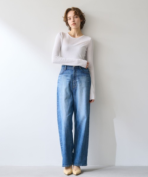 YANUK ブーツカット デニム 21インチ 日本製 YANUK（ヤヌーク） ブーツカットデニムパンツ 21inch ブルー