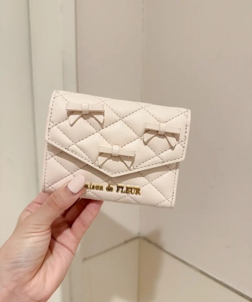 Maison de FLEUR（メゾンドフルール） ミニ 財布 ロンバスキルトリボン