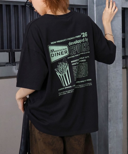 SpRay（スプレイ） tシャツ 半袖 ポテトおばけBIG Tシャツ レディース
