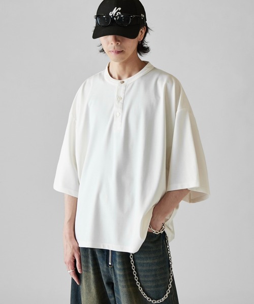 Lui's（ルイス） ヘンリーネック tシャツ 「Neucon」METAL BUTTON